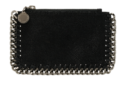 Stella Mccartney Falabella Zipped Card Holder, &pound;130, Accessories, Black, Faux Leather, Front view